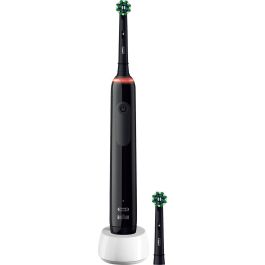 Braun Oral-B Cepillo Dental Eléctrico Pro 3 3000 Negro con 1 Recambio y Sensor de Presión 360º, 3 Modos de Limpieza