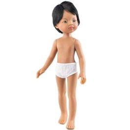 Muñeca sin ropa balbino niño latino con pelo corto negro y raya al lado, ojos grises 32 cm Muñeca sin ropa balbino niño latino con pelo corto negro y raya al lado, ojos grises 32 cm