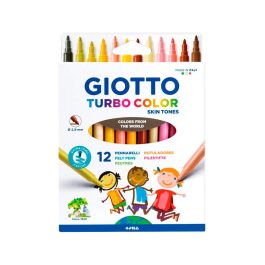 Rotulador Giotto Turbo Color Skin Tones Lavable Punta Bloqueada Caja De 12 Colores Surtidos