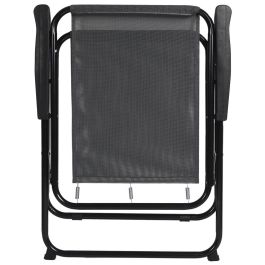Home Deco Factory Silla Plegable Gris - Acero, Poliéster y Plástico PP, Ideal para Exteriores, Resiste Lluvia y Sol, Tratamiento UV, 45x54 cm; h.84 cm