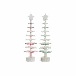 Arbol Navidad Fantasia DKD Home Decor Verde Rosa 11 x 41 x 11 cm (2 Unidades)