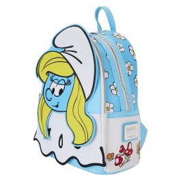 Loungefly Mochila Pitufina Los Pitufos de Piel Vegana con Apliques y Detalles Grabados 26cm