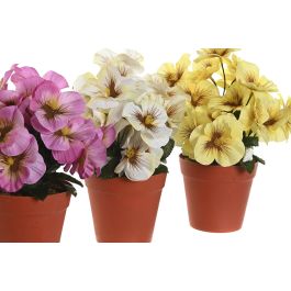 DKD Home Decor Planta Rosa Blanco 15 x 20 x 15 cm Poliester Pe (12 Unidades)