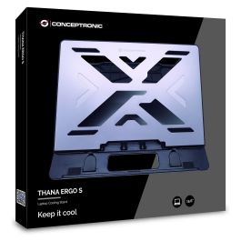 Conceptronic Soporte Base Refrigeración Portátil Ergonómico Ajustable hasta 15.6" Aluminio