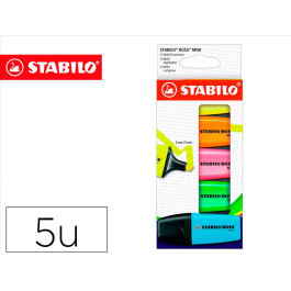 Stabilo Rotulador BOSS mini Estuche 5 Unidades Amarillo, Azul, Naranja, Rosa, Verde Fluorescente Trazo 2-5 mm Precio: 6.50000021. SKU: B1DNFM3FVY