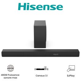 Hisense HS3100 Barra de Sonido 3.1 Canales 480W Negro con Subwoofer Inalambrico