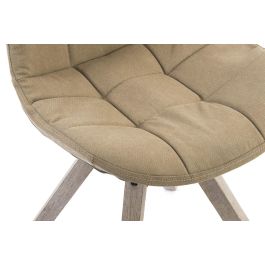 DKD Home Decor Silla Scandi Marrón Natural Pino Poliéster Algodón Desmontable 55x85x47 cm, Altura Asiento 51cm (2 Unidades)