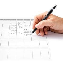 STAEDTLER 778 05 + Minen BK - Portaminas HB Negro Plata Hexagonal con Borrador para Oficina, Escuela y Ocio