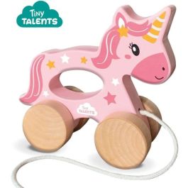 Unicornio de madera 2 en 1 - Para empujar y tirar - SES CREATIVE - Unicornio rosa para empujar o tirar.