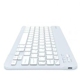 Subblim SUB-KBT-SM0001 Teclado Inalámbrico Bluetooth Compacto Ultradelgado Plata, Batería Recargable, Compatible PC Mac Android iOS Apple TV