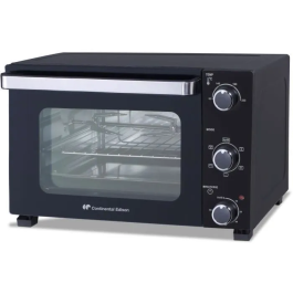 Continental Edison CEMF28B2 Mini Horno Eléctrico 28L Negro 1500W con Asador y Circulación Natural