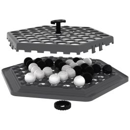 Asmodee Zygabgo01Es Juego de Mesa Abalone Go: Estrategia con Tablero Hexagonal, Bolas Blancas y Negras. Edición Portátil para Mayores de 7 Años