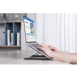 MANHATTAN Soporte Ajustable para Portátil/Tablet 5 Niveles, de 10" a 15.6", Ergonómico de Acero, Negro, hasta 5 kg