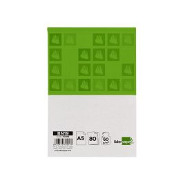 Bloc Notas Liderpapel Cuadro 4 mm A5 80 Hojas 60 gr-M2 Perforado Sin Tapa 6 unidades