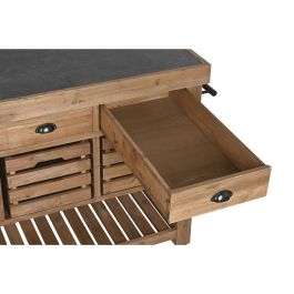 DKD Home Decor Isla Cocina Cottage de Abeto y Piedra Sinterizada Natural Negro con 3 Cajones y 1 Estantería 142x75x96cm DKD Home Decor Isla Cocina Cottage de Abeto y Piedra Sinterizada Natural Negro con 3 Cajones y 1 Estantería 142x75x96cm