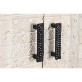 DKD Home Decor Armario Indio Desmontable Blanco Negro de Mango y Metal, 180 cm Ancho x 40 cm Fondo x 160 cm Alto, 4 Puertas, 2 Cajones DKD Home Decor Armario Indio Desmontable Blanco Negro de Mango y Metal, 180 cm Ancho x 40 cm Fondo x 160 cm Alto, 4 Puertas, 2 Cajones