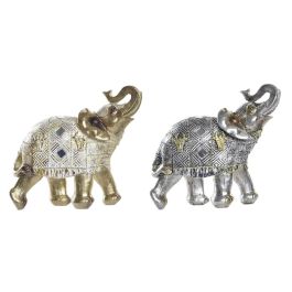 Figura Decorativa DKD Home Decor Elefante Plateado Dorado Resina (22,5 x 10,7 x 21,5 cm) (2 Unidades) Precio: 26.59000047. SKU: B1BVW9QM67