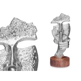 Figura Metal Silencio Plata con Soporte Madera Giftdecor 12x29x11 cm (6 Unidades) Precio: 55.94999949. SKU: B1AV285WZH