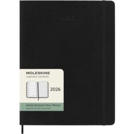 Moleskine DSB12WN4Y26 Agenda Semanal 12 Meses 2026 Tapa Blanda XL (19x25 cm) Negra con Página de Notas