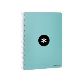 Cuaderno Espiral Antartik A4 Micro Tapa Dura 80H 100 gr Cuadro 5 mm Sin Bandas 4 Taladros Color Menta