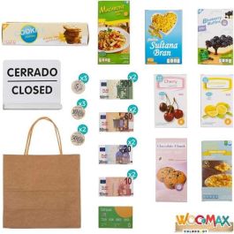 Woomax Supermercado de Madera con 25 Accesorios y Caja Registradora Eléctrica 48x30xh70 cm