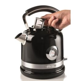 Ariete Hervidor Eléctrico 2854/02 Moderna, 1.7 Litros, Acero Inoxidable, Negro con Termómetro Visible
