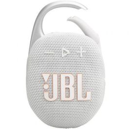 JBL Altavoz Bluetooth Clip 5, 7W, Sonido JBL Pro Ultraportátil, Mosquetón Integrado, Hasta 15 Horas de Reproducción, Blanco