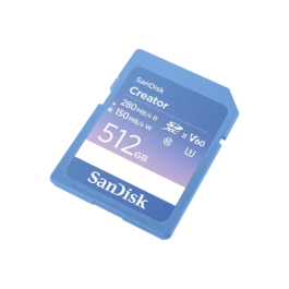 SanDisk Tarjeta SD Creator UHS-II 512GB V60 U3 Clase 10, Velocidad de Lectura 280 MB/s, Escritura 150 MB/s