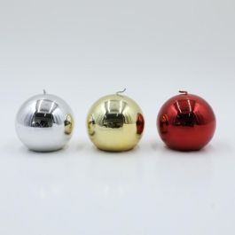DKD Home Decor Vela de Navidad Tradicional, forma de Bola, Cera, 9x9x9 cm, Pack 3 Unidades, Surtido Aleatorio Precio: 12.50000059. SKU: B19TXE72XF
