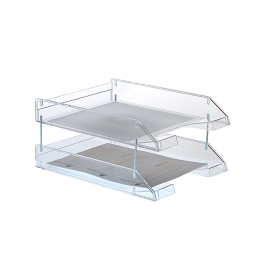 Archivo 2000 Bandeja Apilable Fondo Liso Cristal Transparente Formato Din A4 Y Folio 340x260x60mm