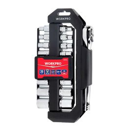 Juego carraca y vasos 3/8 pulg, soporte giratorio, 20 piezas, (métrico-sae) Precio: 28.88999993. SKU: B18ZF6YWHZ