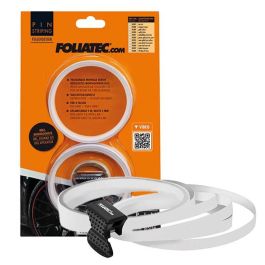 Foliatec FO34390 Tiras Decorativas Autoadhesivas de 6mm para Llantas de Coche con Ayuda de Montaje - Blanco, para 4 Llantas