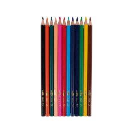 Liderpapel Lápices de Colores Caja de 12 Unidades Colores Surtidos, Mina Extrarresistente, Escritura Suave