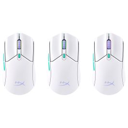 HyperX Pulsefire Haste 2 Core Ratón Gaming Inalámbrico 12000 PPP, Switches TTC Gold, 8R2E7AA, Blanco/Verde/Púrpura