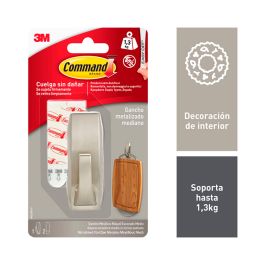Gancho para colgar 3M 1,3 kg 29 X 79 X 29 MM Plateado Metal (1 unidad) Precio: 9.89000034. SKU: B175KGHB2R