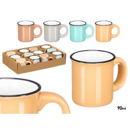 Vessia Taza Cafe 90 Ml con Asa, Borde Negro, Colores Claros Surtidos, Ceramica, 9x6x6 cm (Set de 48) Precio: 57.49999981. SKU: B16H9CLCK9