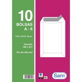 Sam 665103 - Paquete de 10 bolsas blancas con tira de silicona, papel Offset 100 g, 184x261 mm Precio: 7.58999967. SKU: BIX665103-P.10  A6
