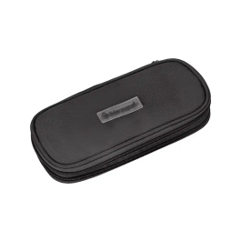 Liderpapel Estuche Portatodo Color Pop con Doble Cremallera y Compartimento Extensible Negro 230x60 mm