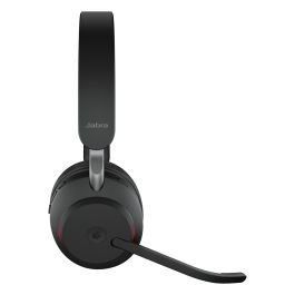 Jabra Evolve2 65 Stereo MS Auriculares Diadema Inalámbricos con Base de Carga y Adaptador USB-C, Negro