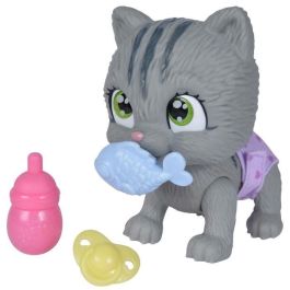 Smoby - Pamper Petz - Gato en adopción - 4 accesorios - Articulado - Bebe y orina - Certificado de adopción - A partir de 3 años