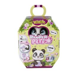 Smoby - Pamper Petz - Panda en adopción - 4 accesorios - Articulado - Madera y pipí - Certificado de adopción - A partir de 3 años