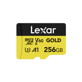 Lexar Professional GOLD 256 GB MicroSDXC UHS-II, 280 MB/s Lectura, 180 MB/s Escritura, U3, V60 Precio: 86.49999963. SKU: B15WLDGK37