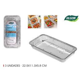 Set de 3 Bandejas Rectangulares Algon 22.5 x 11.3 x 5.8 cm (24 Cajas) Precio: 13.50000025. SKU: B1D8DH3W2S