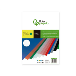 Liderpapel Tapa Encuadernacion Polipropileno Rayado Verde Din A4 0.5mm Paquete 100 Unidades