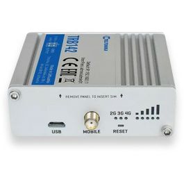 Teltonika TRB142 Industrial LTE RS232 Gateway Gris – Conectividad Cat1, 1200MHz, Antena SMA, Puertos USB y Digitales