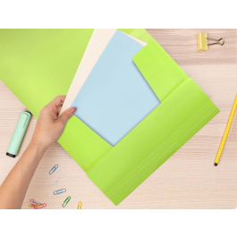 Liderpapel Carpeta Liderpapel Gomas Solapas Polipropileno DIN A4 Amarillo Fluor Opaco 100 Hojas