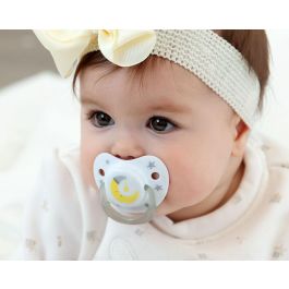 KioKids Chupete Ortodóntico para Bebés 6-18M. Tetina Silicona Alta Calidad Pack 2 Und. Diseño Gatito Gris Colección Soft Nordic