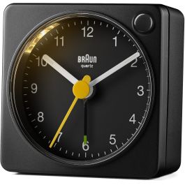 Braun BC 02 XB Reloj despertador de cuarzo negro con luz de radio