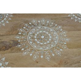 Giner y Colomer Mesa Auxiliar de Madera de Mango Pintada a Mano 60x43x30 cm