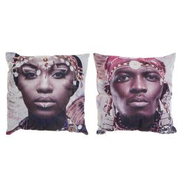 DKD Home Decor Cojín Decoración Colonial Africano Multicolor Surtido 45 x 45 cm de Poliéster con Cremallera (4 Unidades) Lavado en Seco Precio: 27.87114. SKU: B13B2K279X